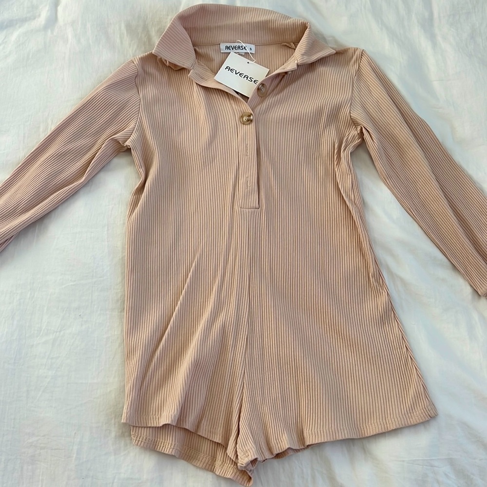 long sleeve ribbed romper